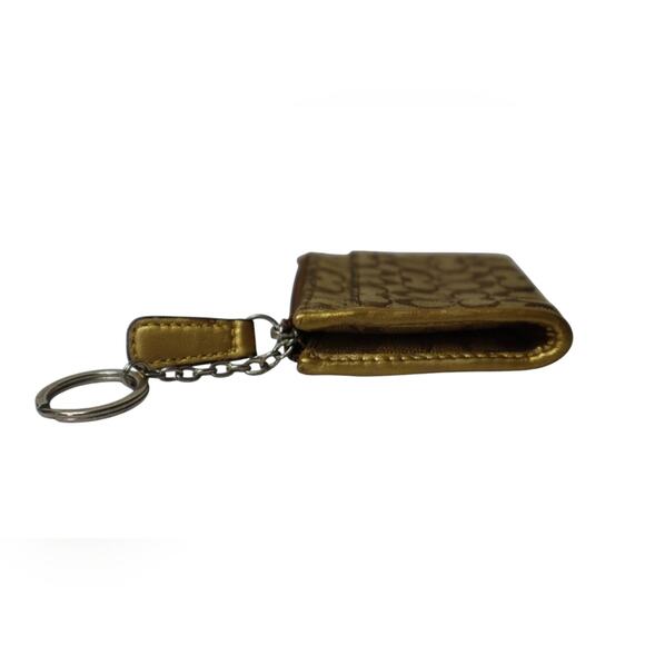 Coach Skinny Brown and Gold Keychain Wallet - Picture 4 of 4